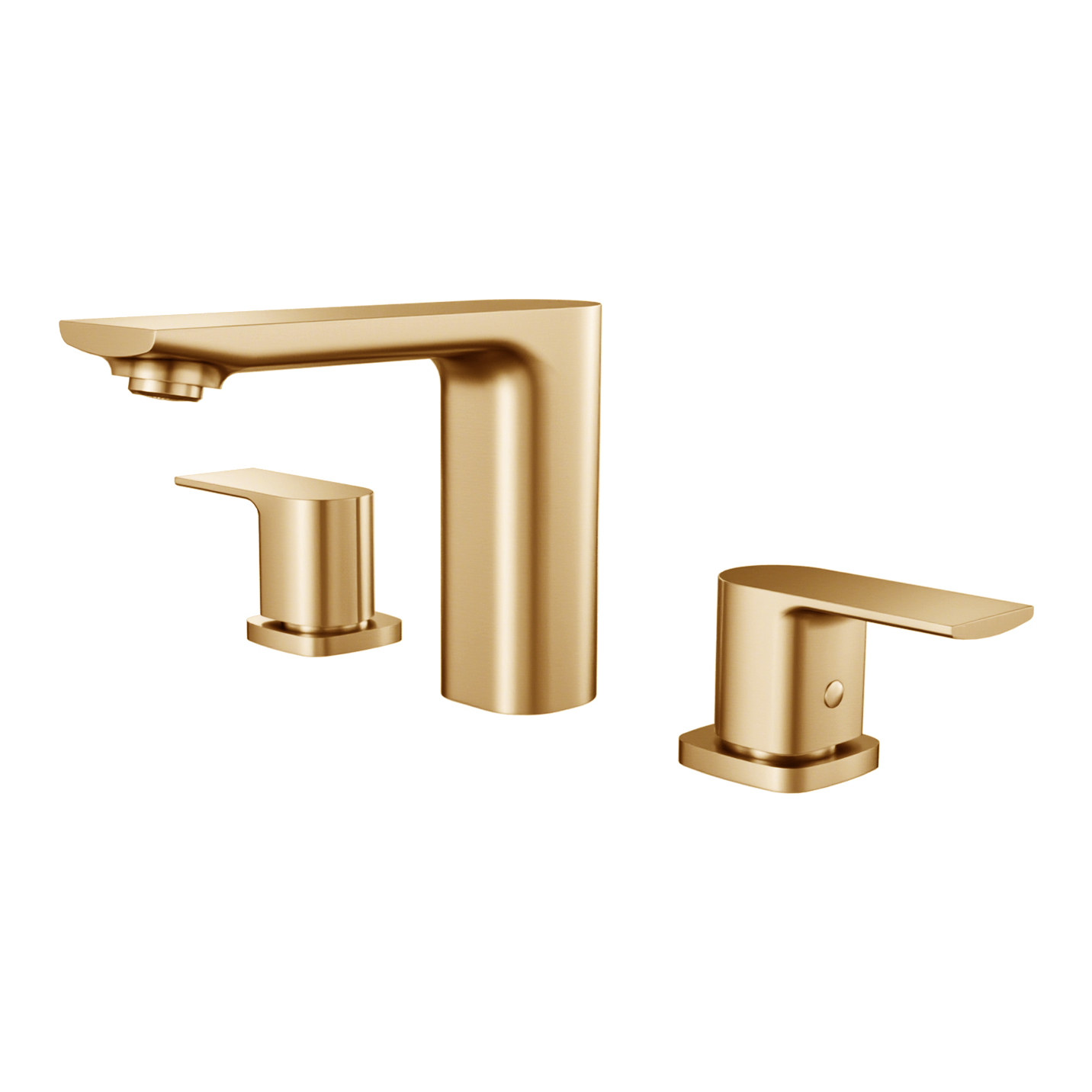 RV-BF254-BG Flat Spout Widespread Bathroom Faucet – Brushed Gold